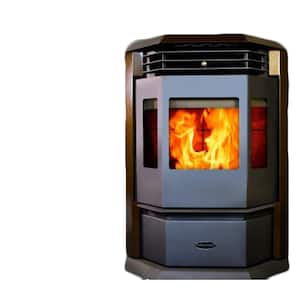 2,800 sq. ft. EPA Certified Pellet Stove with 55 lbs. Hopper and Auto Ignition in Brown