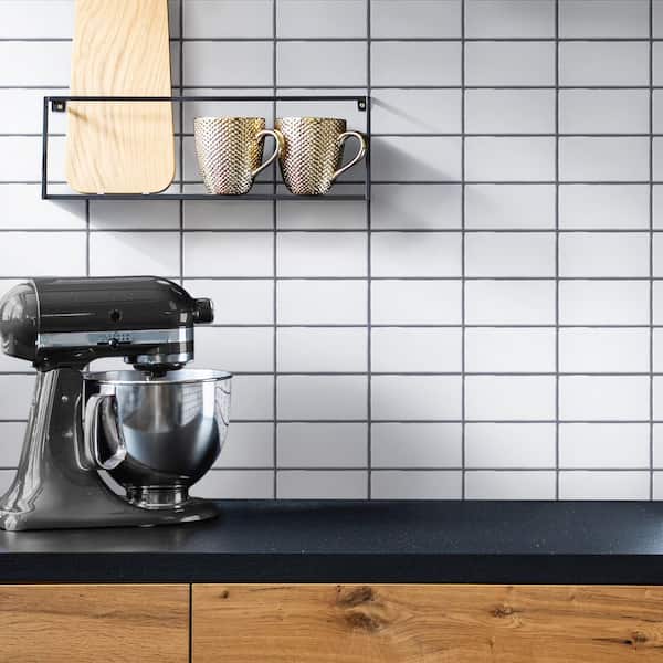 Merola Tile Castillo Matte White 3 in. x 6 in. Ceramic Wall Tile
