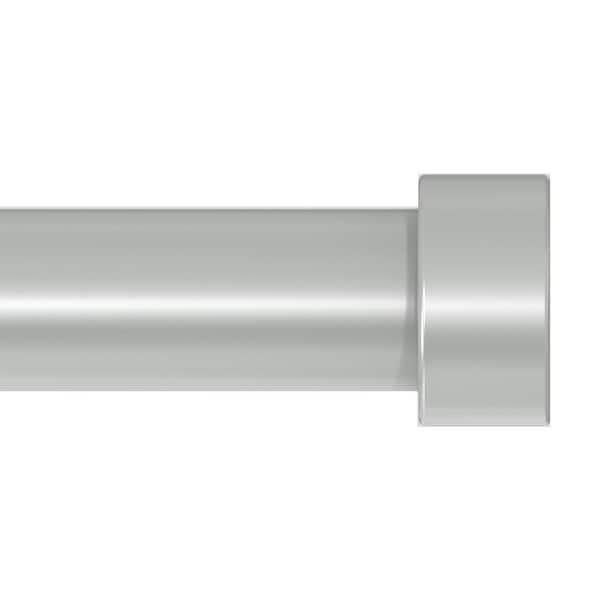 36 in. to 88 in. Iron Adjustable Tension Shower Curtain Rod with End Cap Style Design in Silver, Up to 30 pounds