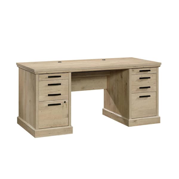 SAUDER Aspen Post 65.118 in. W Prime Oak 6-Drawer Executive Desk 426487 -  The Home Depot