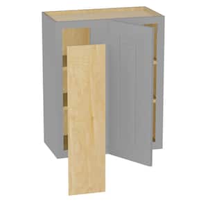Grayson Pearl Gray Plywood Shaker Assembled Blind Corner Kitchen Cabinet Soft Close Left 24 in W x 12 in D x 30 in H