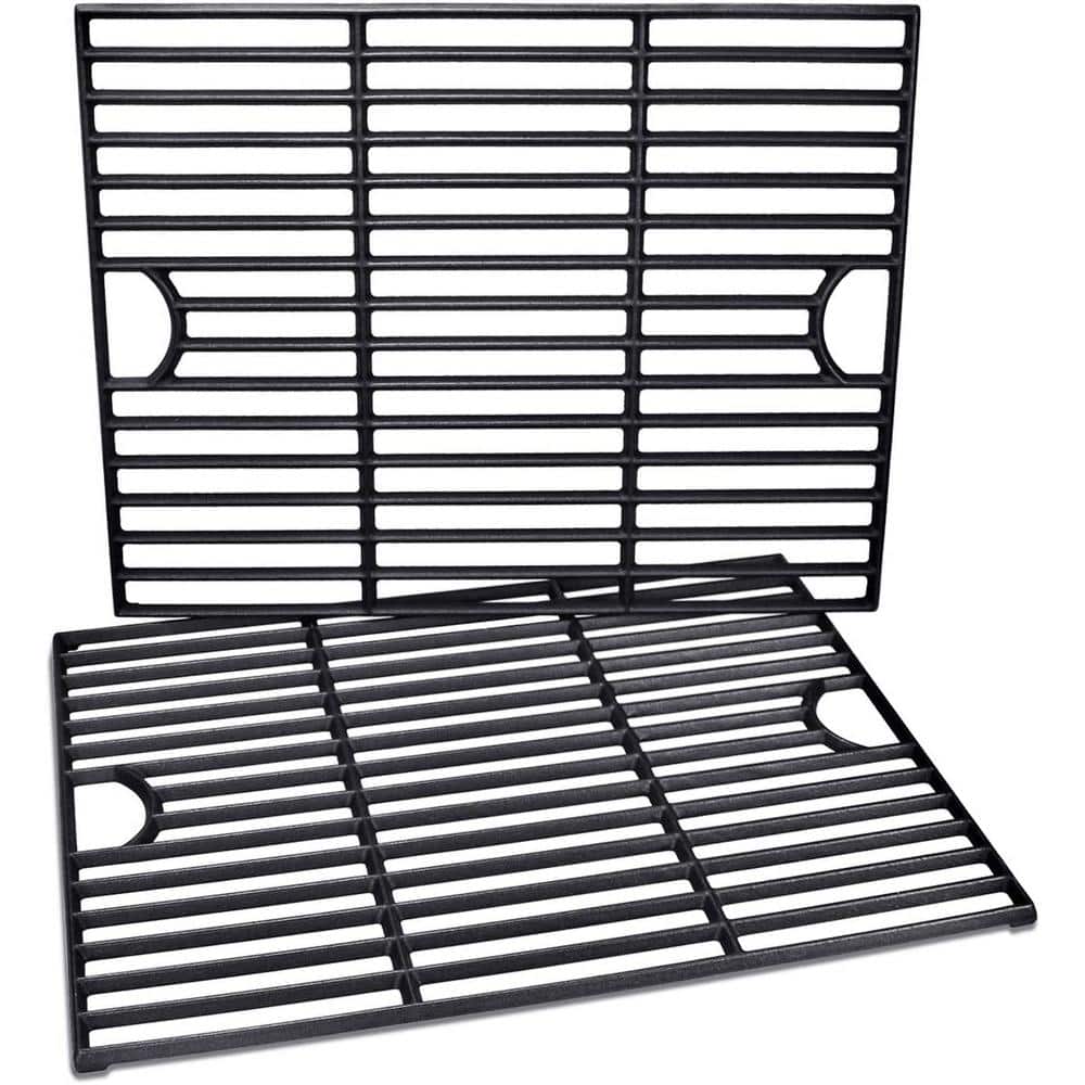 17 in. Polished Porcelain Coated Cast Iron Grill Grates (Set of 2)