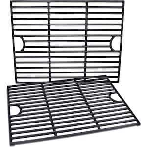 17 in. Polished Porcelain Coated Cast Iron Grill Grates (Set of 2)