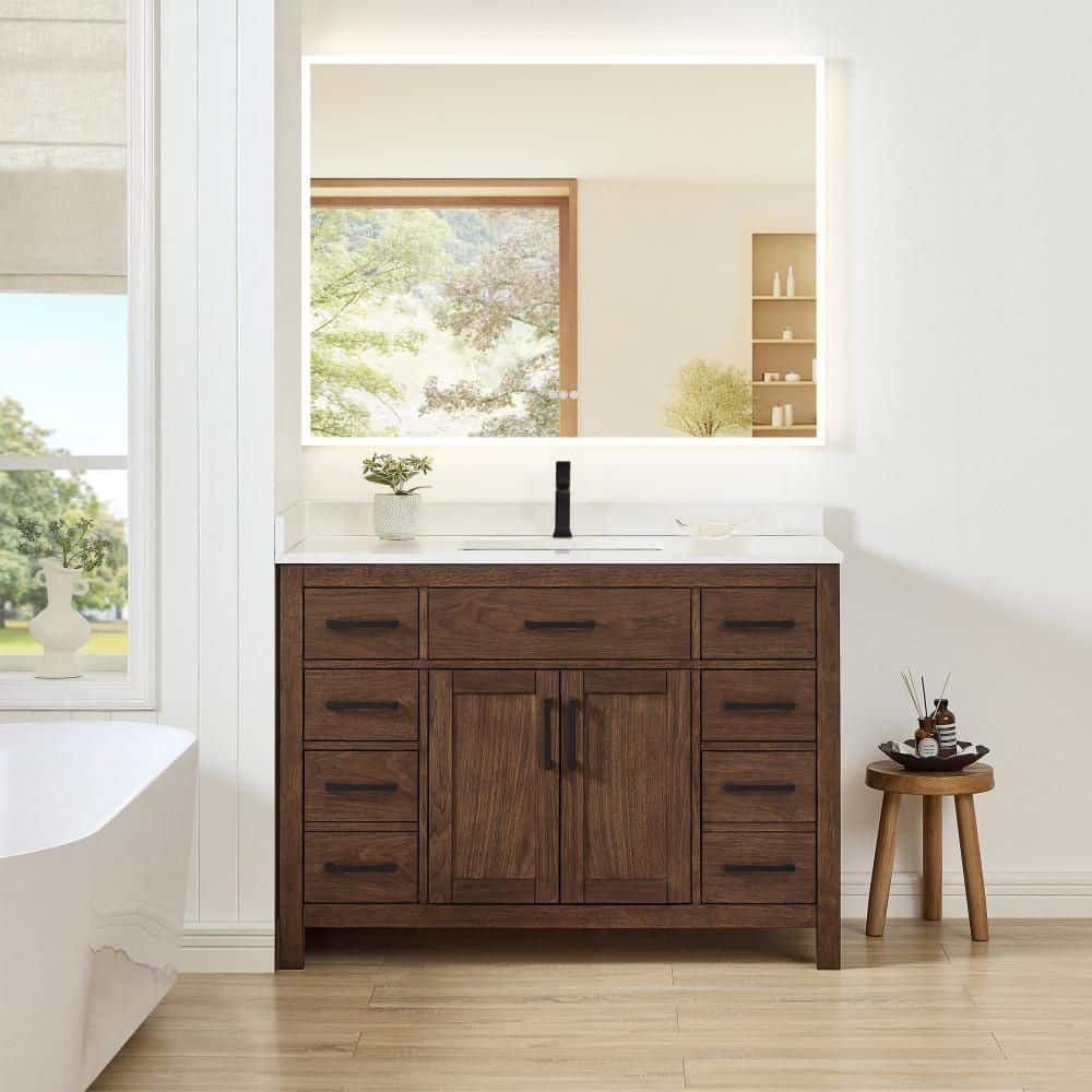 Beckett 48 in. Single Freestanding Dark Walnut Bath Vanity with Top price history on PriceWatchPro