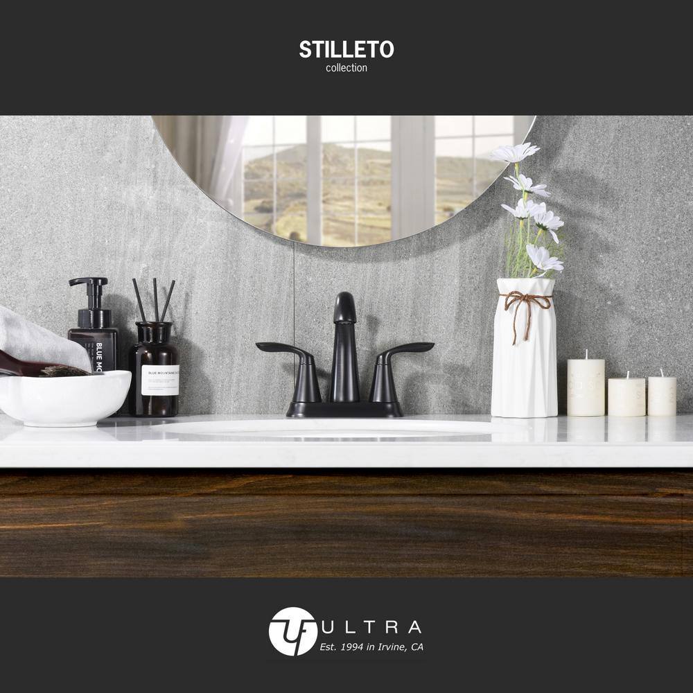 Oil Rubbed Bronze Centerset Bathroom Faucet with Drain Assembly