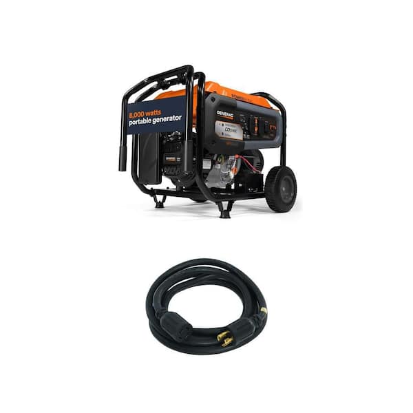 GP8000E 10000/8000-Watt Gas Generator with Electric Start, COSense and 10 ft. 30 Amp Cord Combo