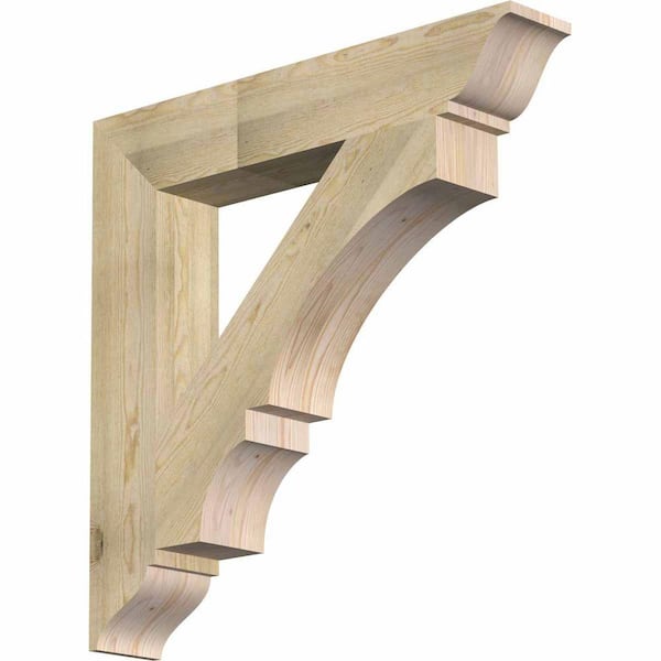 Ekena Millwork 6 in. x 36 in. x 36 in. Douglas Fir Balboa Traditional Rough Sawn Bracket