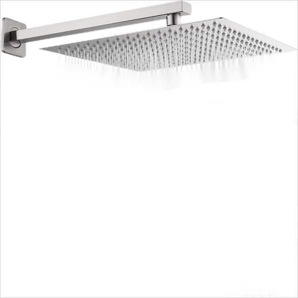 Unbranded Rain Shower Head 2-Spray Patterns with 1.8 GPM 12 in. ‎Wall Mount Rain Fixed Shower Head in Chrome.
