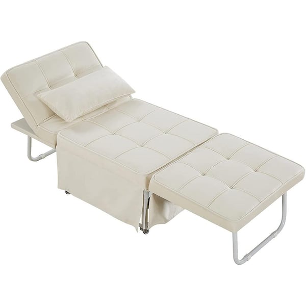 Reviews for LY & S Collection 27.6 in. W White Velvet Folding Twin Sofa