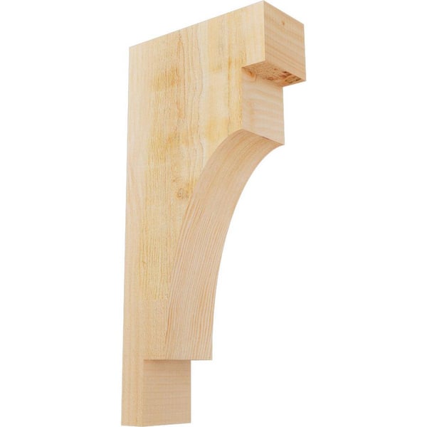 Ekena Millwork 4 in. x 10 in. x 22 in. Douglas Fir Mediterranean Rough Sawn Corbel
