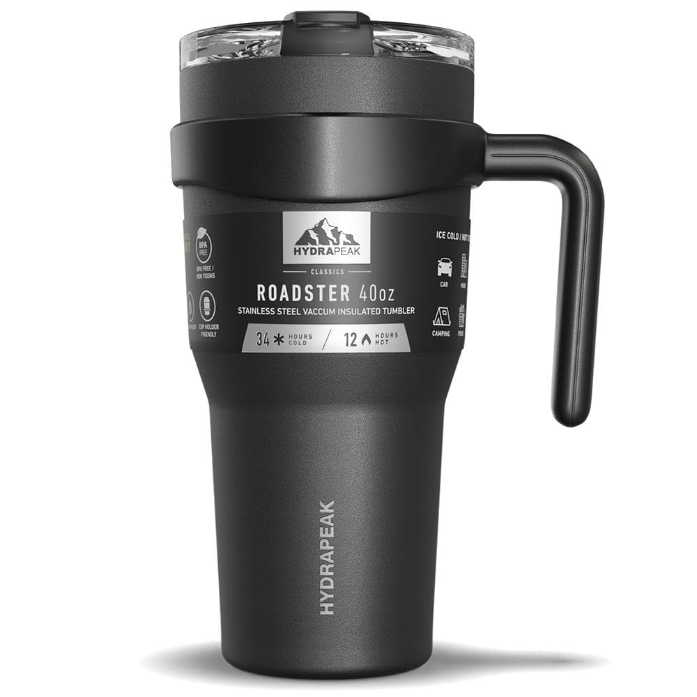 Hydrapeak Roadster 40oz Tumbler With Handle And Straw Lid White