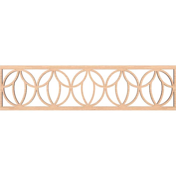 Ekena Millwork Shoshoni Fretwork 0.375 in. D x 47 in. W x 12 in. L Red Oak Wood Panel Moulding