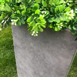 20 in. Tall Natural ConcreteLightweight Modern Tall Square Outdoor Planter