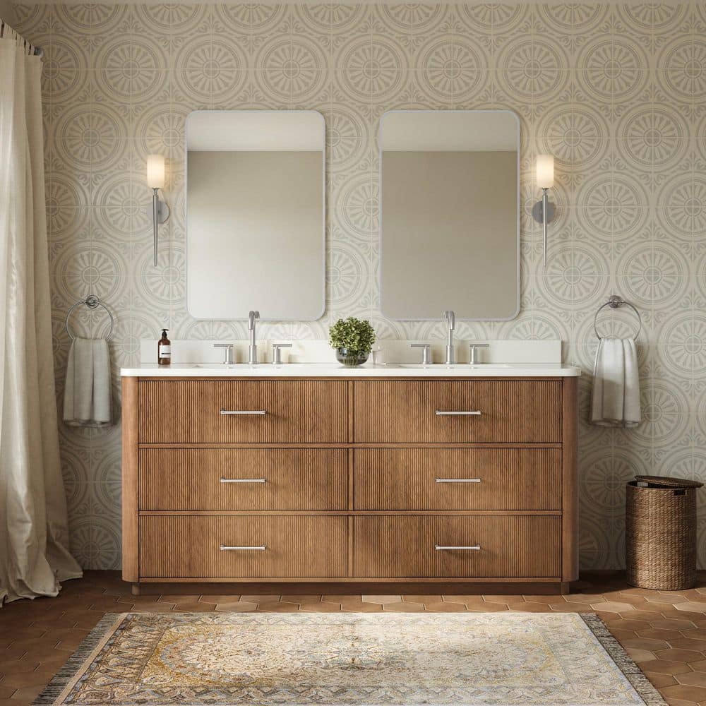 Wyndham Collection Francesca 71.75 in. Double Freestanding Toasted