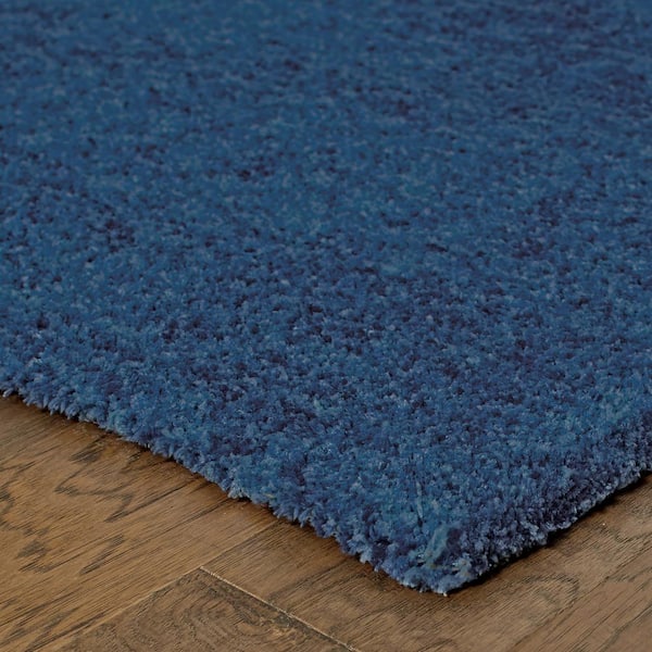 Henley Blue/Blue 10 ft. x 13 ft. Solid Shag Area Rug
