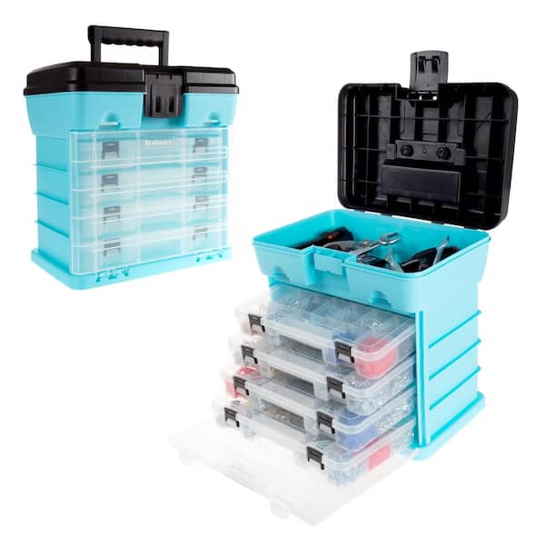 Stalwart 5-Compartment Small Parts Organizer, Light Blue HW2200006 - The  Home Depot
