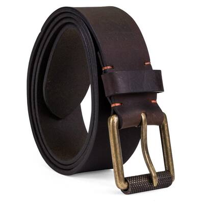 Men's 40mm Workwear Leather Belt (Dark Brown, Size 50)