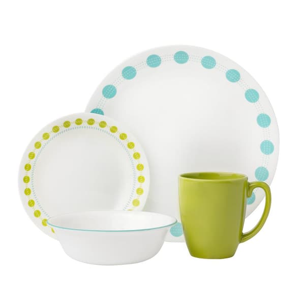 Corelle 16-Piece Casual South Beach Glass Dinnerware Set (Service for 4)