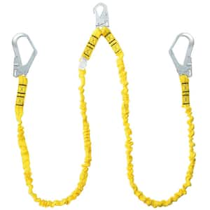 38 mm Safety Lanyard, 6 ft., 1.83 m, Fall Protection Lanyard with 2 Alloy Steel Snap Hooks, Retractable Safety Belt