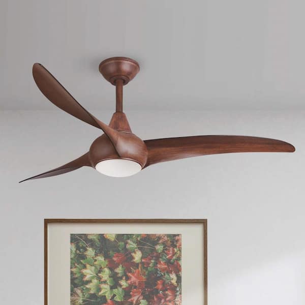 Light Wave 52 in. Integrated LED Indoor Distressed Koa Ceiling Fan with Light with Remote Control