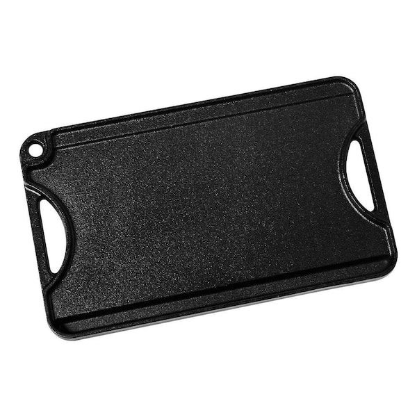 14 x 8.5 in. Reversible Grill Griddle Pre-Seasoned BBQ Pan Cast Iron Black