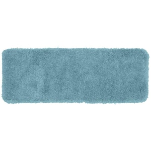 Serendipity Basin Blue 22 in. x 60 in. Washable Bathroom Accent Rug