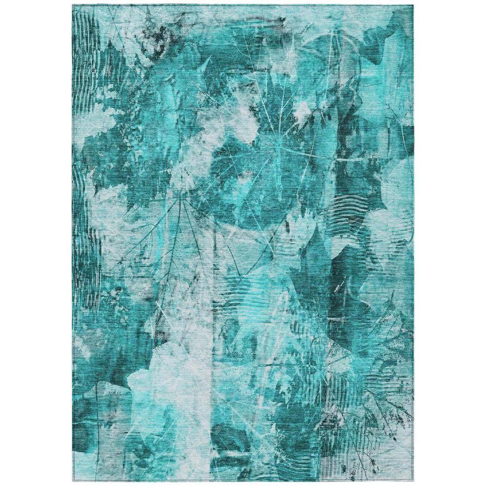 Teal 8 ft. x 10 ft. Woven Floral Rectangle Indoor/Outdoor Area Rug price history on PriceWatchPro