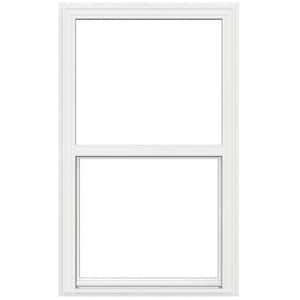 V-2500 34 in. x 48.5 in. Double Pane Double Hung Vinyl Low-E White Nailfin Frame Brickmould Window