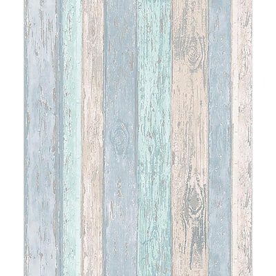 Cannon Blue Distressed Wood Sample Blue Wallpaper Sample