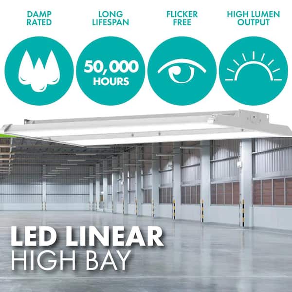 175-Watt Equivalent Dimmable Integrated LED Linear High Bay Light, 5000K Daylight, 1-pack