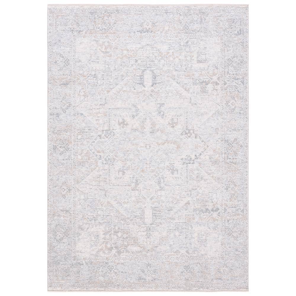 SAFAVIEH Marmara Beige/Gray/Blue 8 ft. X 10 ft. Border Floral Area Rug
