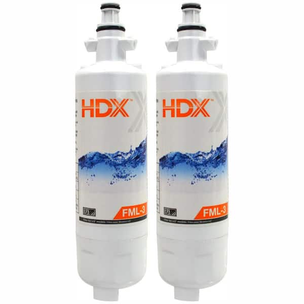HDX FML-3 Premium Refrigerator Water Filter Replacement Fits LG LT700P (2-Pack)
