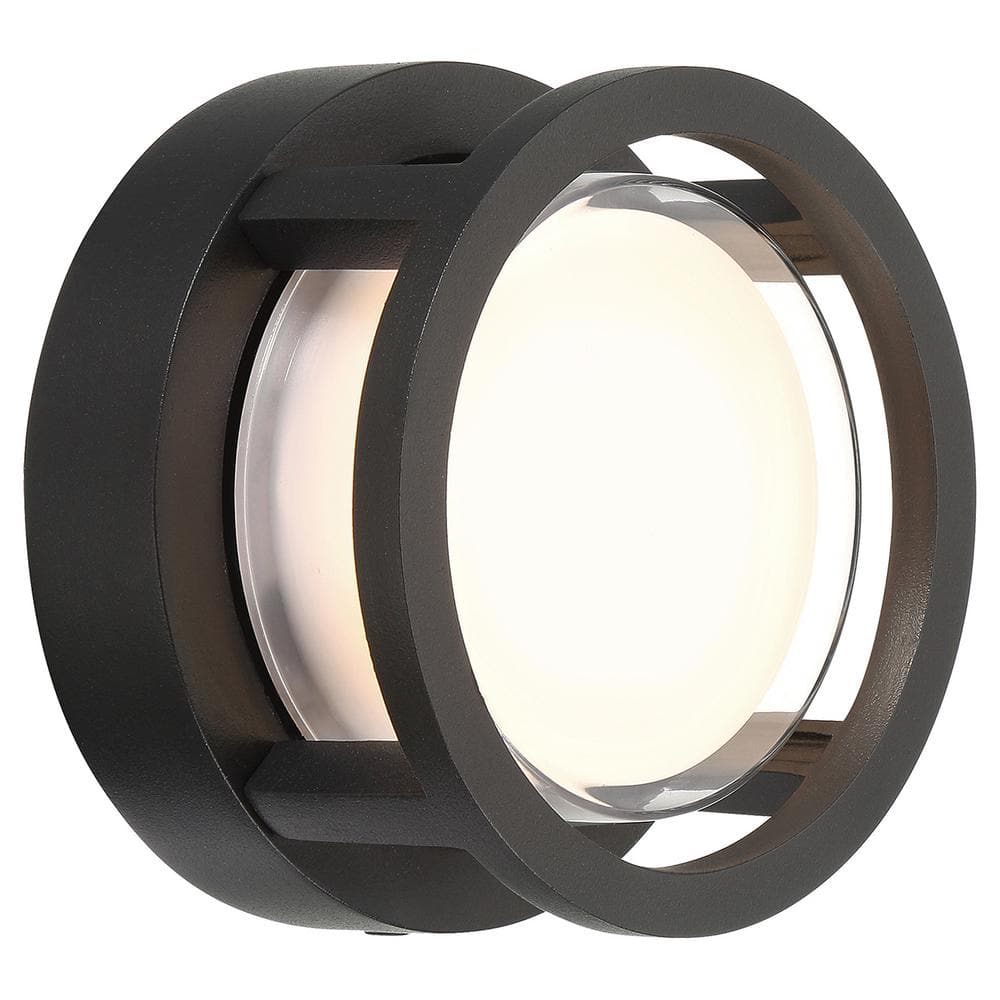 Spoke 5.25 in. 1-Light Black Integrated LED Flush Mount Ceiling Light