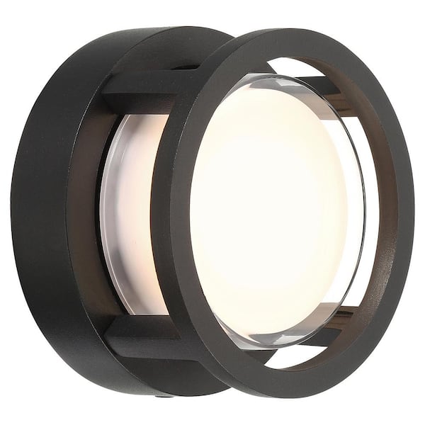 Access Lighting Spoke 5.25 in. 1-Light Black Integrated LED Flush Mount Ceiling Light