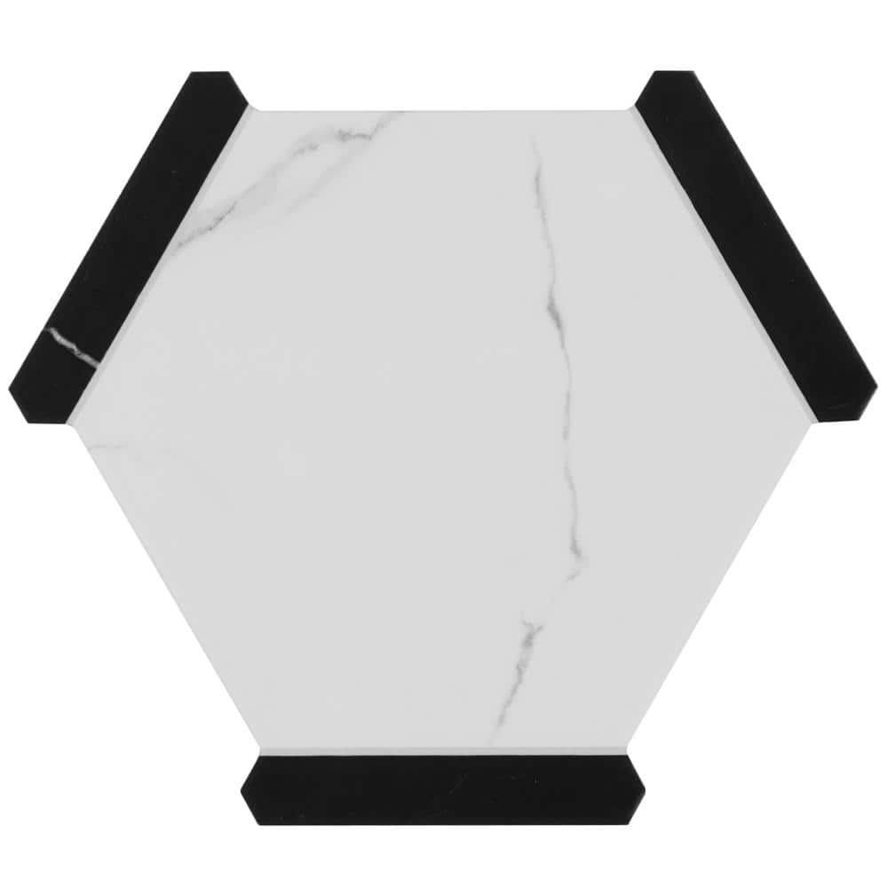 Samara Bianco White 8.66 in. x 0.31 in. Matte Porcelain Hexagon Floor and Wall Tile Sample price history on PriceWatchPro