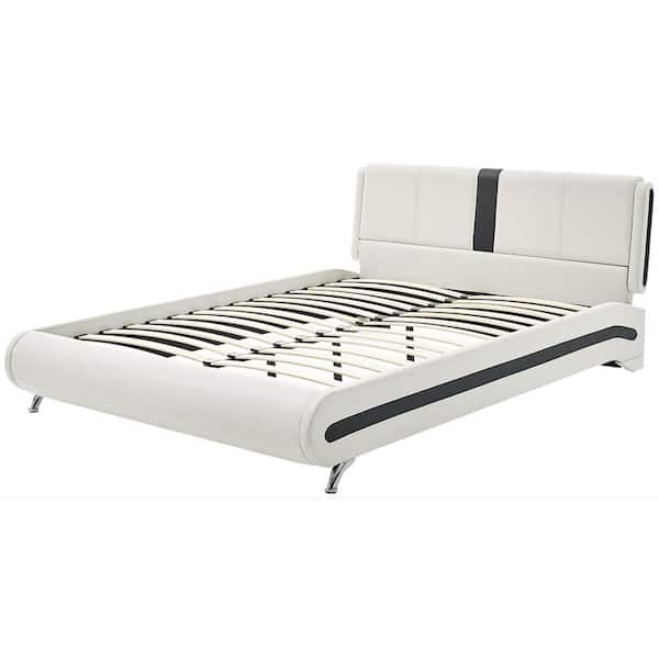 Camden Isle Carlton 88.5 in. White Queen Platform Bed