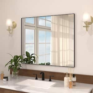 Sight 36 in. W x 30 in. H Rectangular Framed Wall Bathroom Vanity Mirror in Matte Black