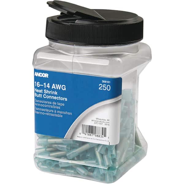 Marine Grade Heat Shrink Butt Connector Pack, Blue, (250-Piece)