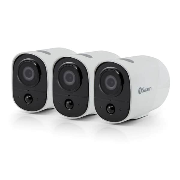 Swann Xtreem Wireless Battery Powered WiFi Outdoor White Surveillance Home Security Camera (3-Pack)