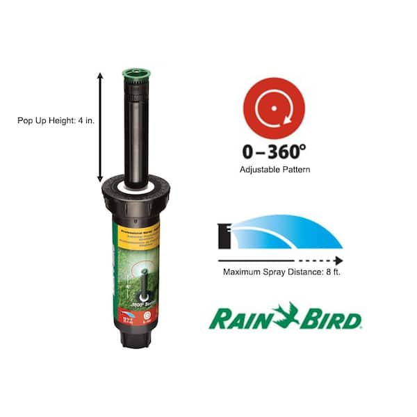 1800 Series 4 in. Pop-Up Professional Sprinkler, 0-360 Degree Pattern, Adjustable up to 8 ft.