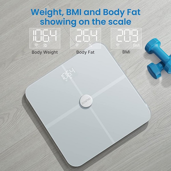 RENPHO Bluetooth Smart Wi-Fi Body Scale with 13-Metrics in White