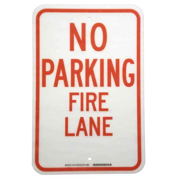 Brady 18 in. x 12 in. Fiberglass No Parking Fire Lane Sign