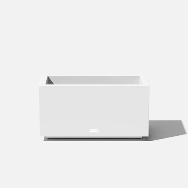 Veradek Long Box 25 in. White Plastic Rectangular Planter