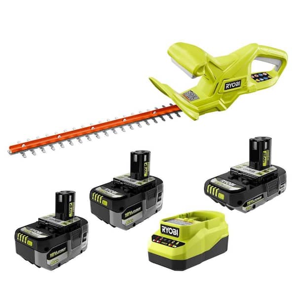 ONE+ 18V HIGH PERFORMANCE Kit w/ (2) 4.0 Ah Batteries, 2.0 Ah Battery, Charger, & ONE+ 18” Cordless Hedge Trimmer