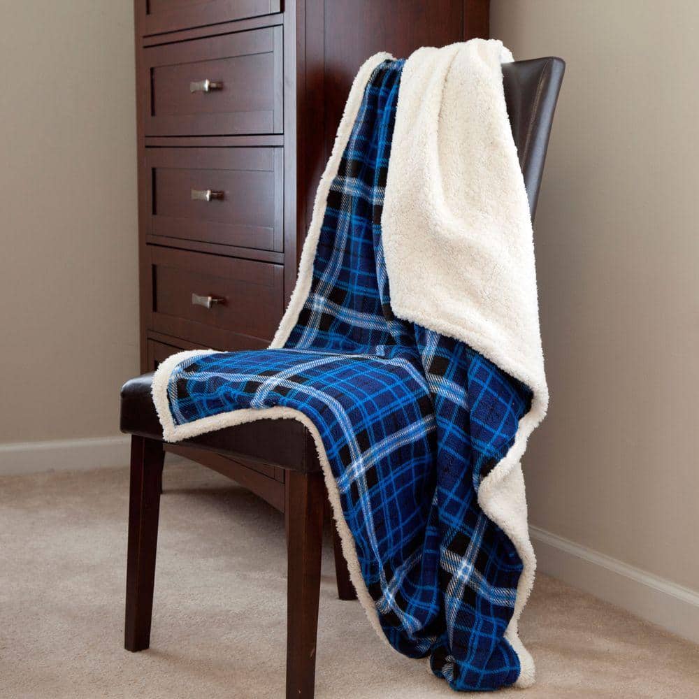 UPC 886511248274 product image for Blue and Black Polyester Throw Blanket | upcitemdb.com
