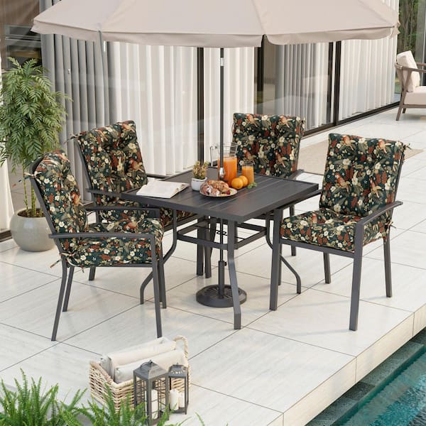 Outdoor 4 in. Seat/Back Dinning Chair Cushion (Set of 4)