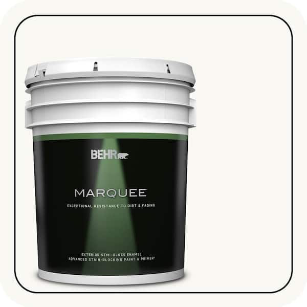 BEHR MARQUEE 5 gal. #PR-W15 Ultra Pure White Semi-Gloss Enamel Exterior Paint & Primer