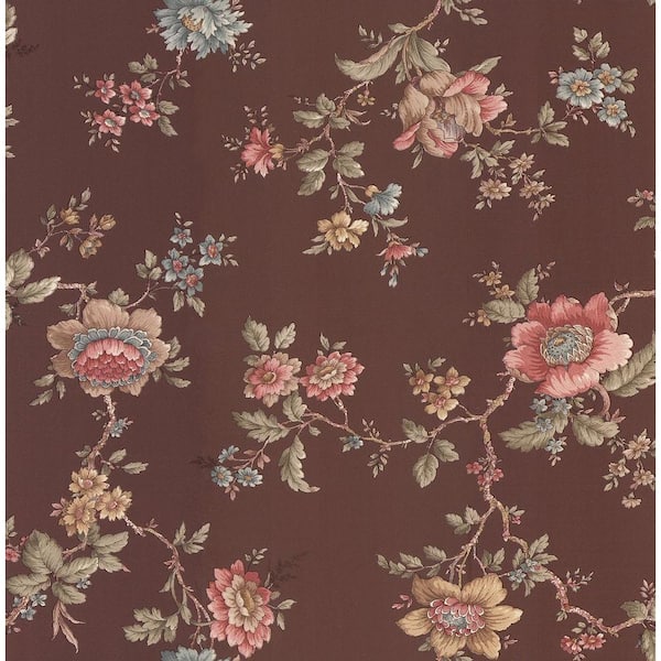 Brewster Jacobean Floral Paper Strippable Roll Wallpaper (Covers 56.38 sq. ft.)
