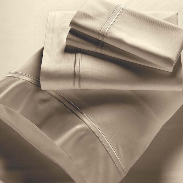 PRICELESS HOME 3-Piece Sand Solid 300 Thread Count Twin Sheet Set