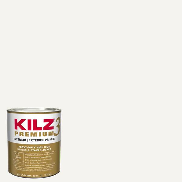 KILZ PREMIUM 1 Qt. White Interior/Exterior Primer, Heavy-Duty High Hide Sealer, and Stain Blocker